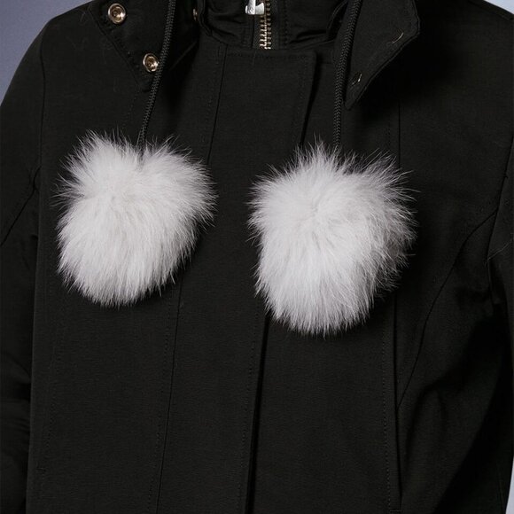 Moose Knuckles Black Parka With White Fox Fur NWT - Picture 10 of 14